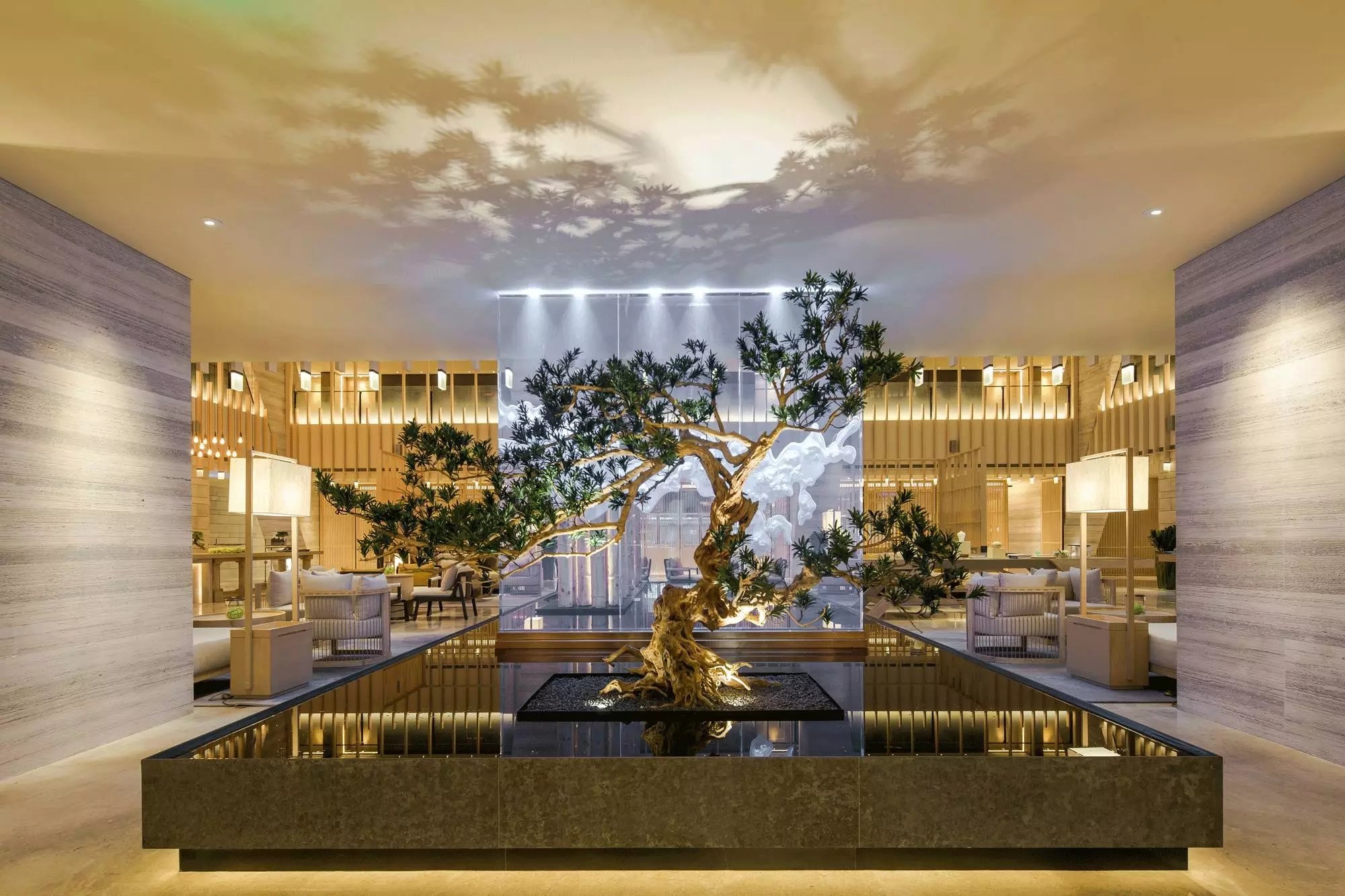 Design of Hilton South Sea Wing Hotel Lobby
