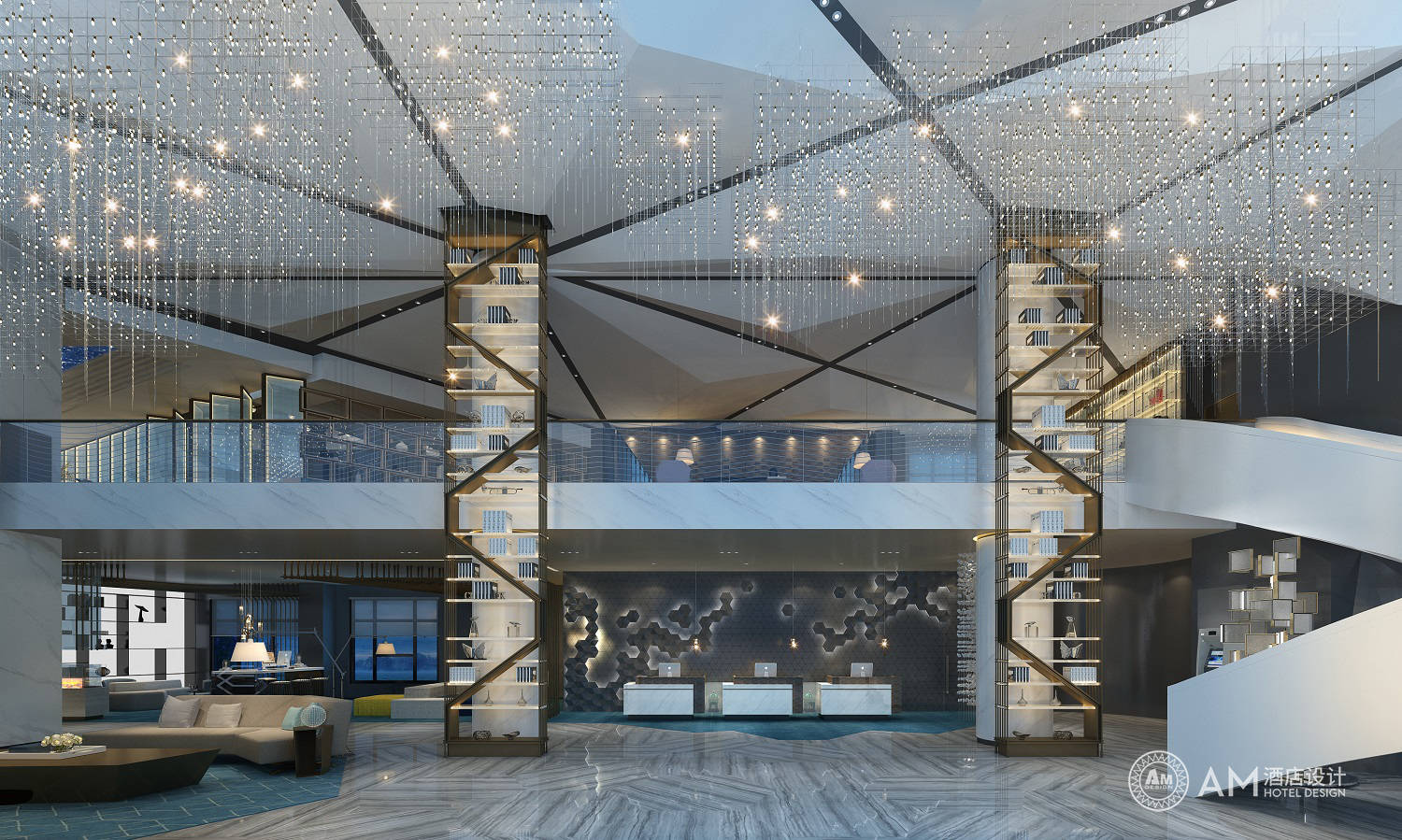 Lobby design of Xi'an Jinpan Hotel
