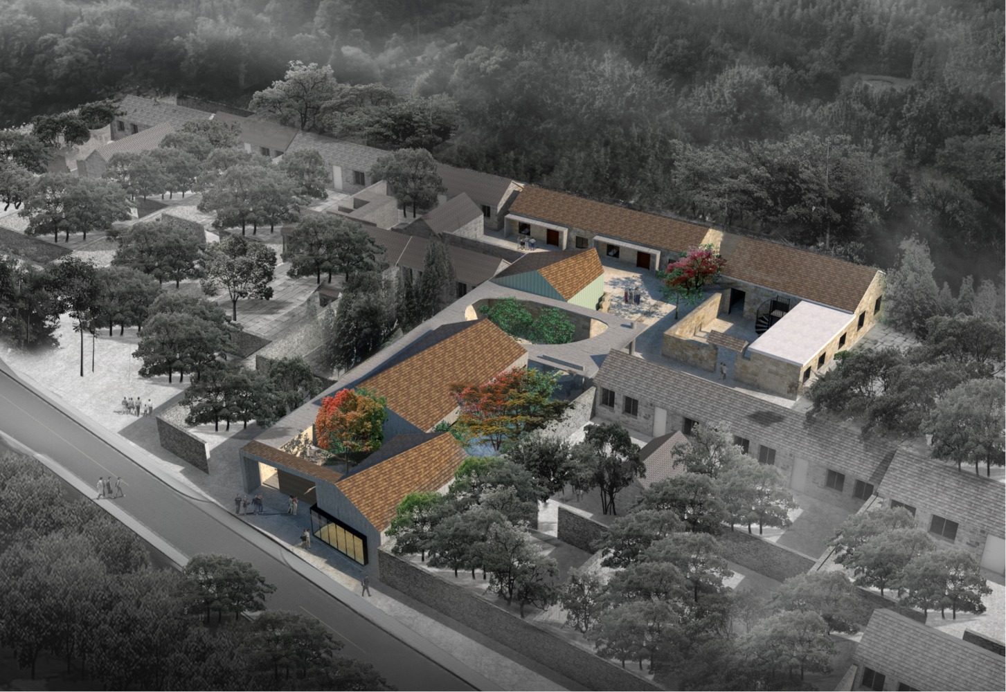 The initial design scheme of Shiyuan homestay in Province