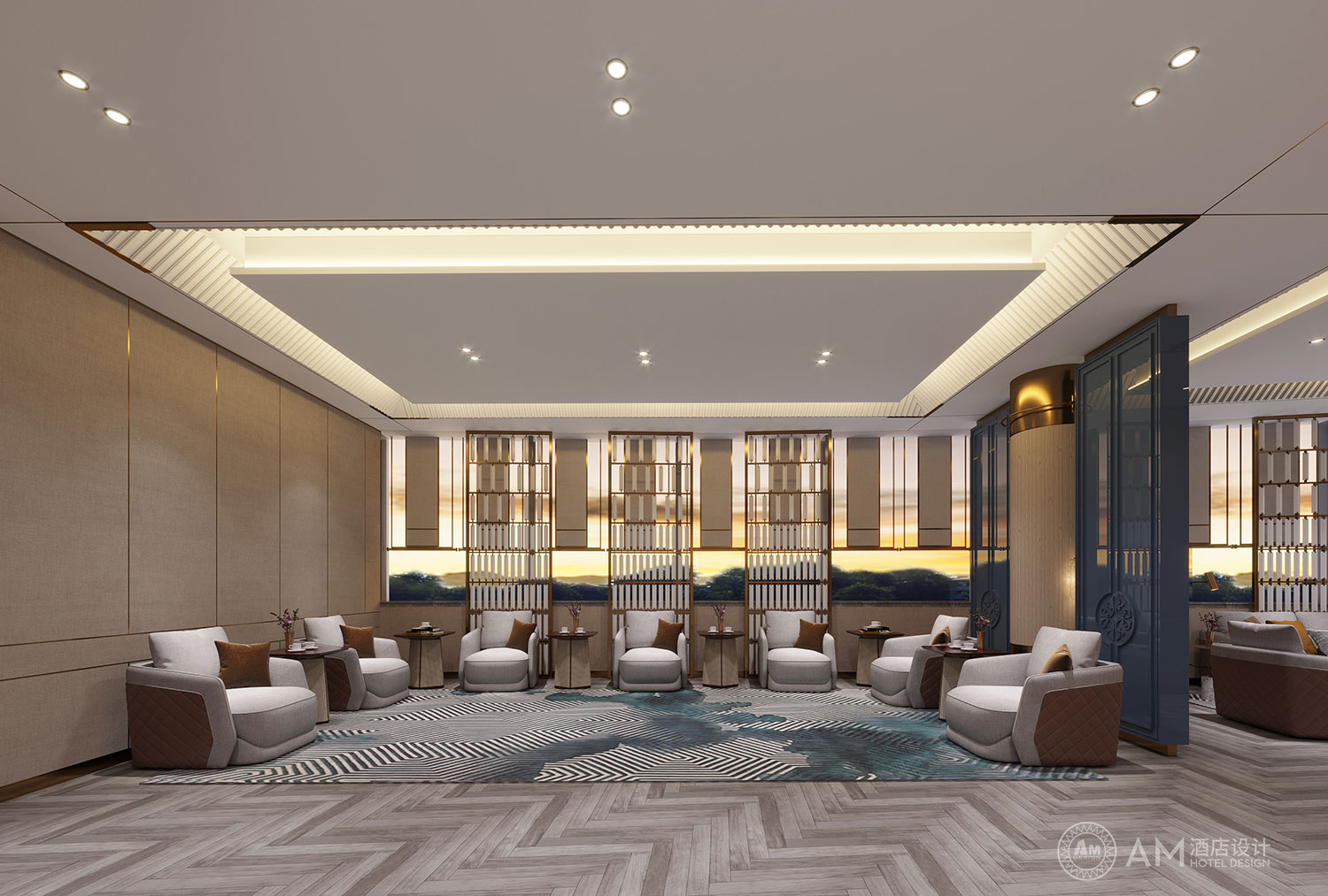AM DESIGN | Design of banquet hall rest area of Cangzhou Bohai Hotel