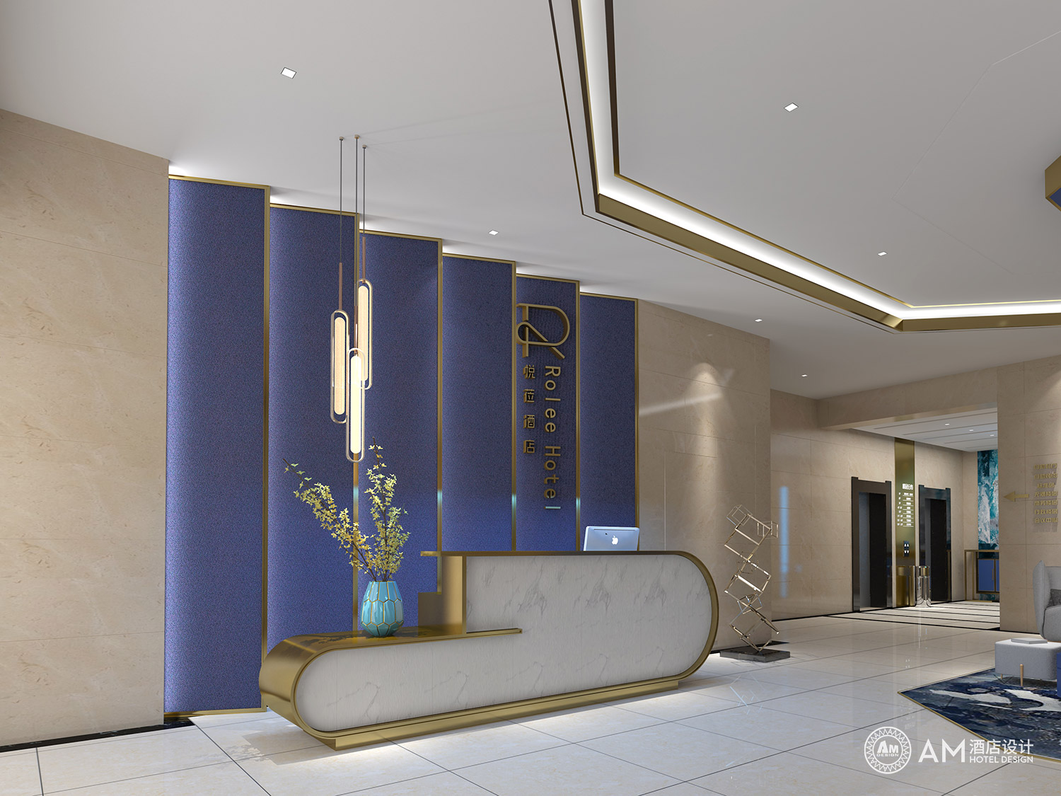 AM DESIGN | Design of lobby & front desk of Yueli Hotel