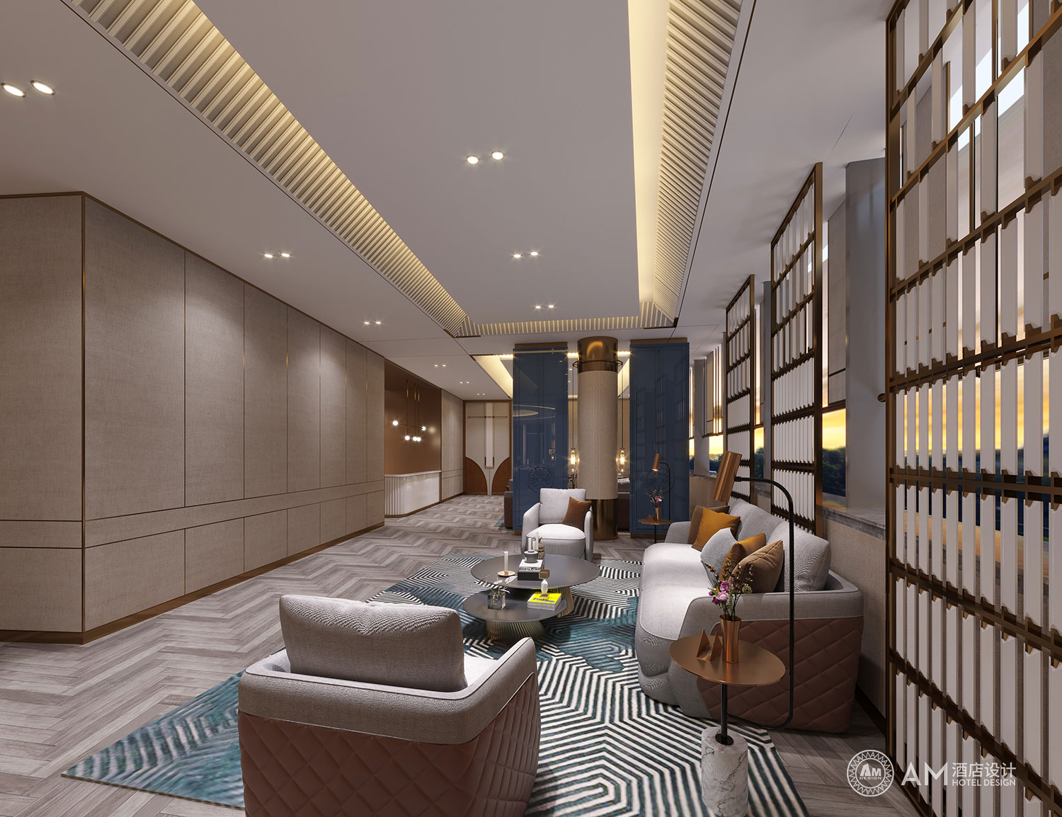 AM DESIGN | Design of banquet hall rest area of Cangzhou Bohai Hotel