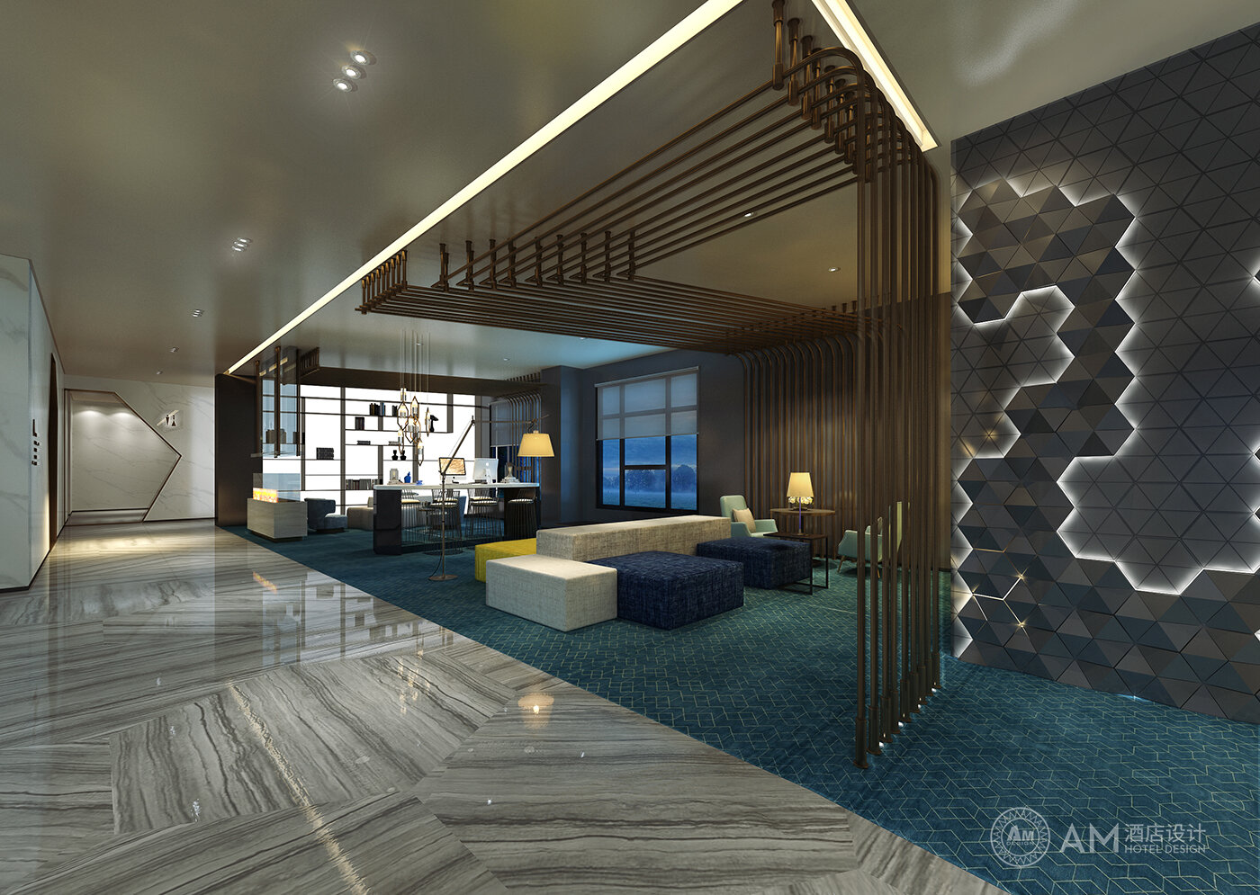 Am | design of lobby rest area of Xi'an Jinpan Hotel