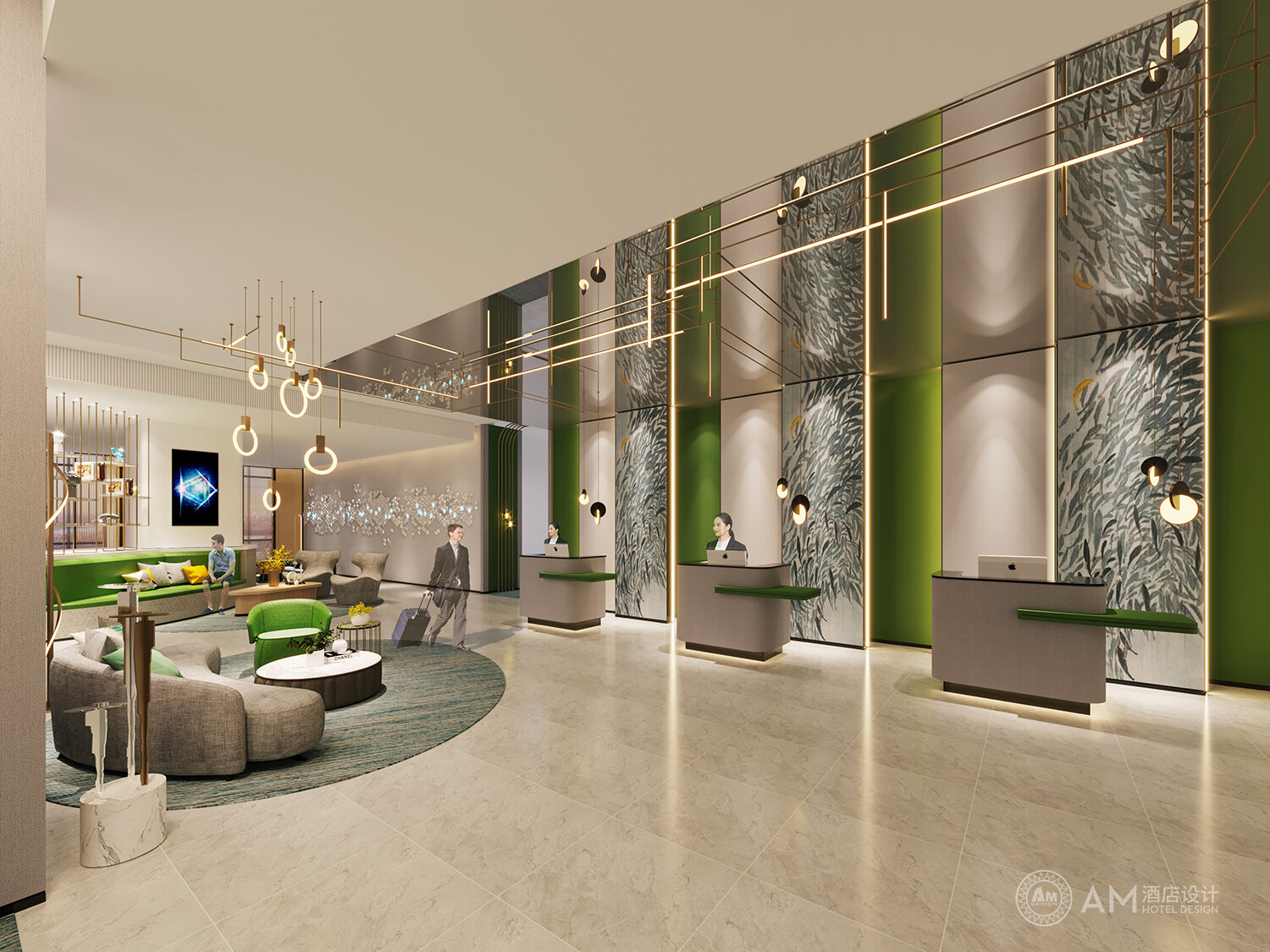 Am | lobby design of Weinan Jianguo Hotel