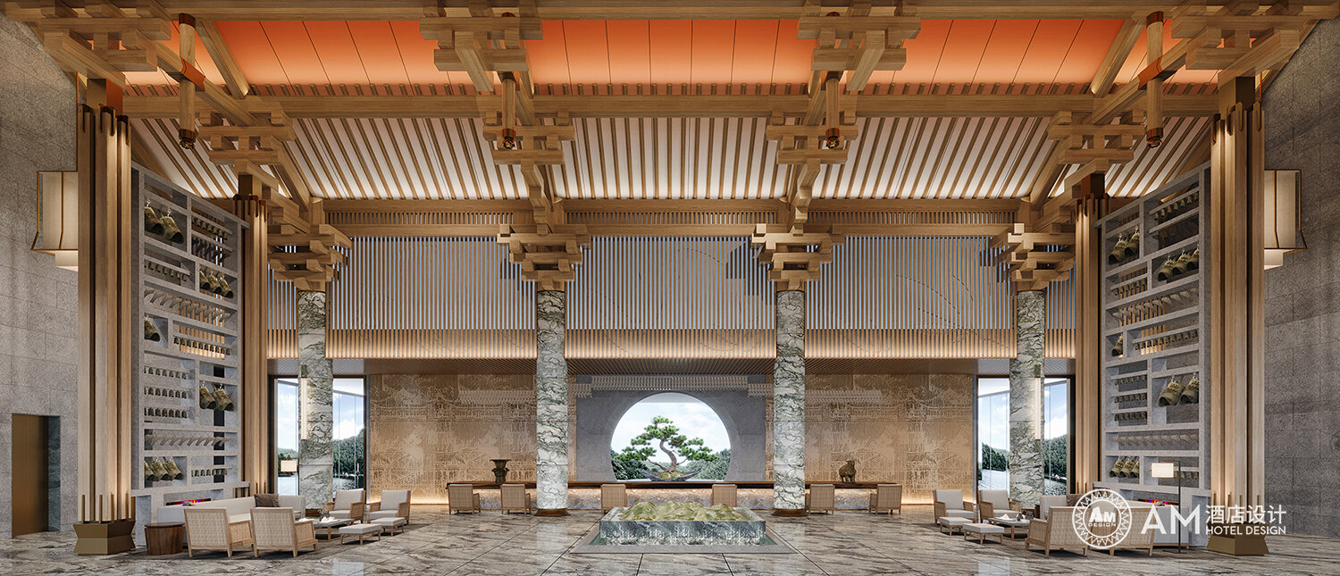 AM DESIGN | Lobby design of Nanhu Resort Hotel in Shaanxi Province