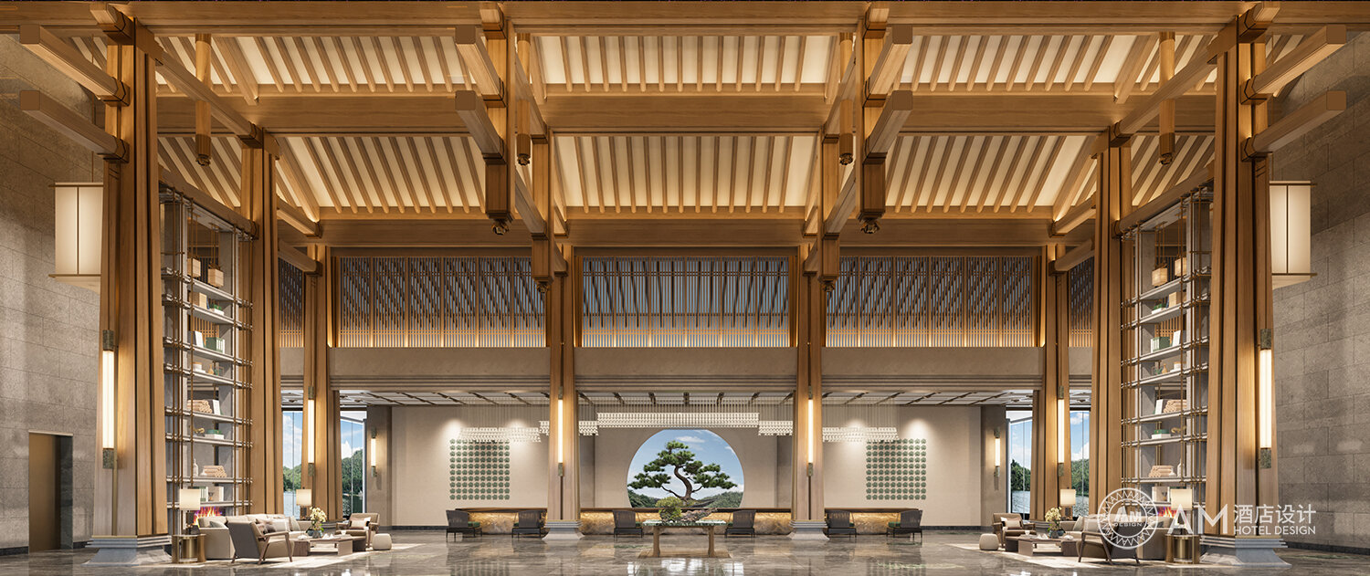 AM DESIGN | Lobby design of Nanhu Resort Hotel in Shaanxi Province