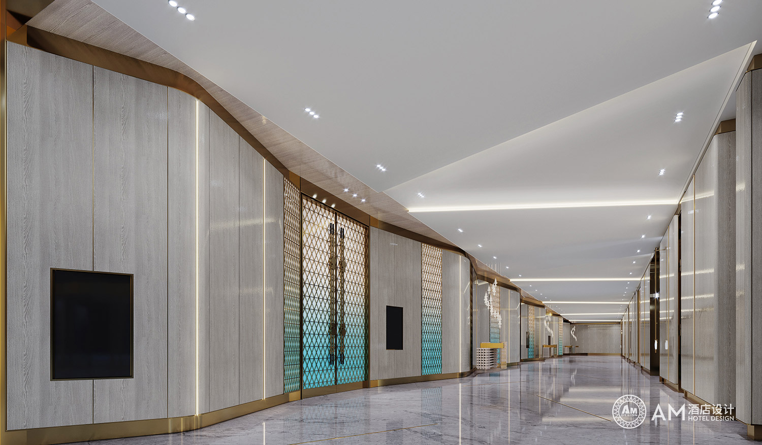 AM DESIGN | Design of the corridor of Huludao grand beauty Hotel