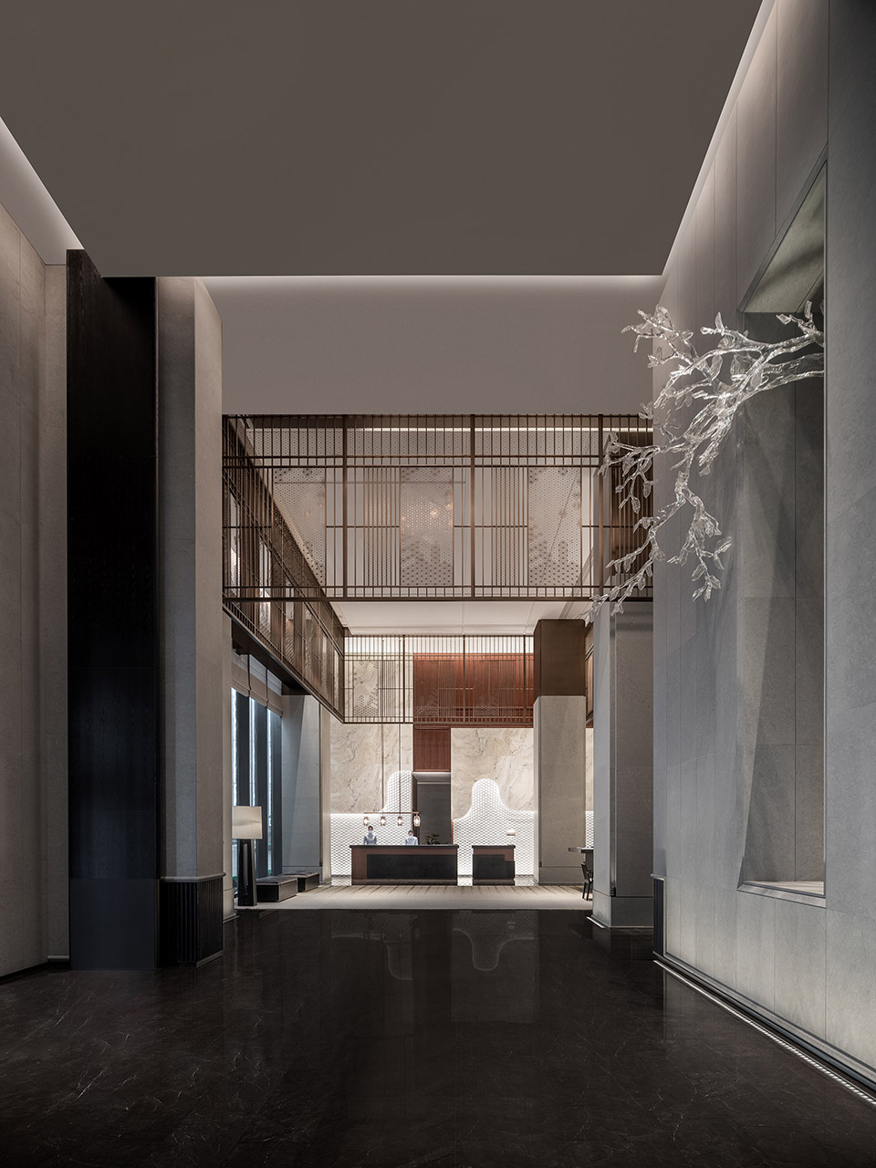 Design of lobby & front desk of InterContinental Hotel