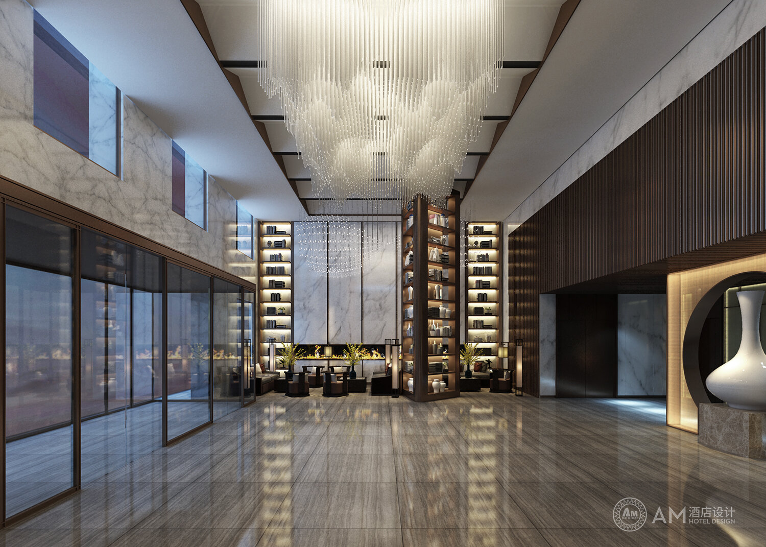 AM DESIGN | Lobby design of wandun hotel in Daqing