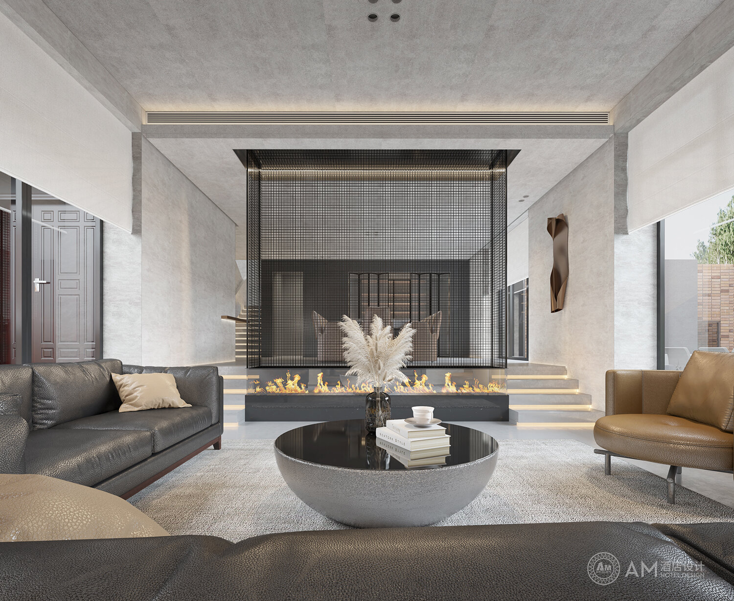 AM DESIGN | Living room design of qianjianyuan residential building in Jixian, Tianjin