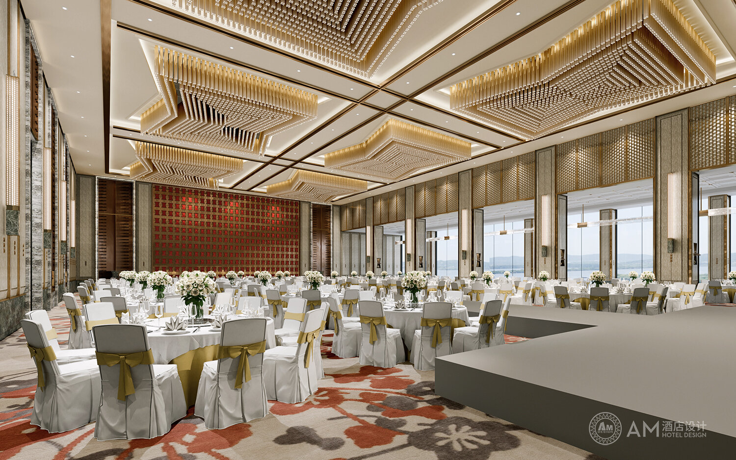 AM DESIGN | Banquet hall design of Shaanxi Nanhu Resort Hotel