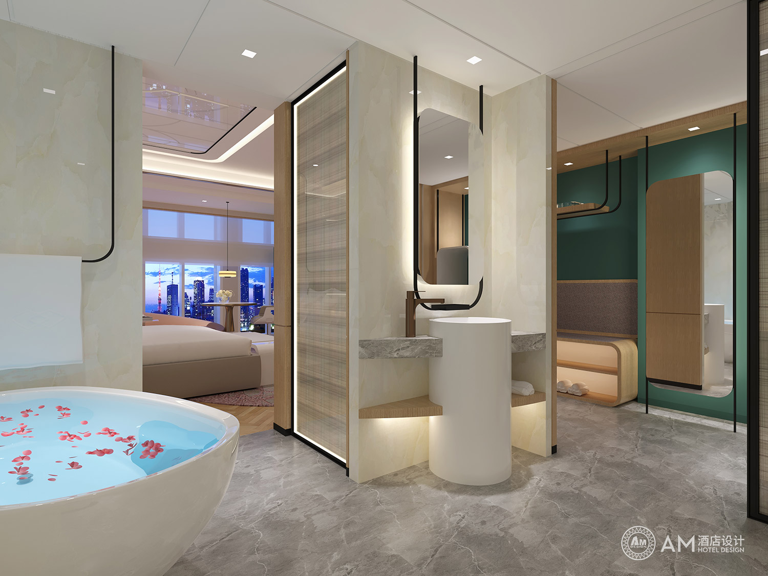 AM DESIGN | Xi'an Yuelai Boutique Hotel Guest Room Toilet Design