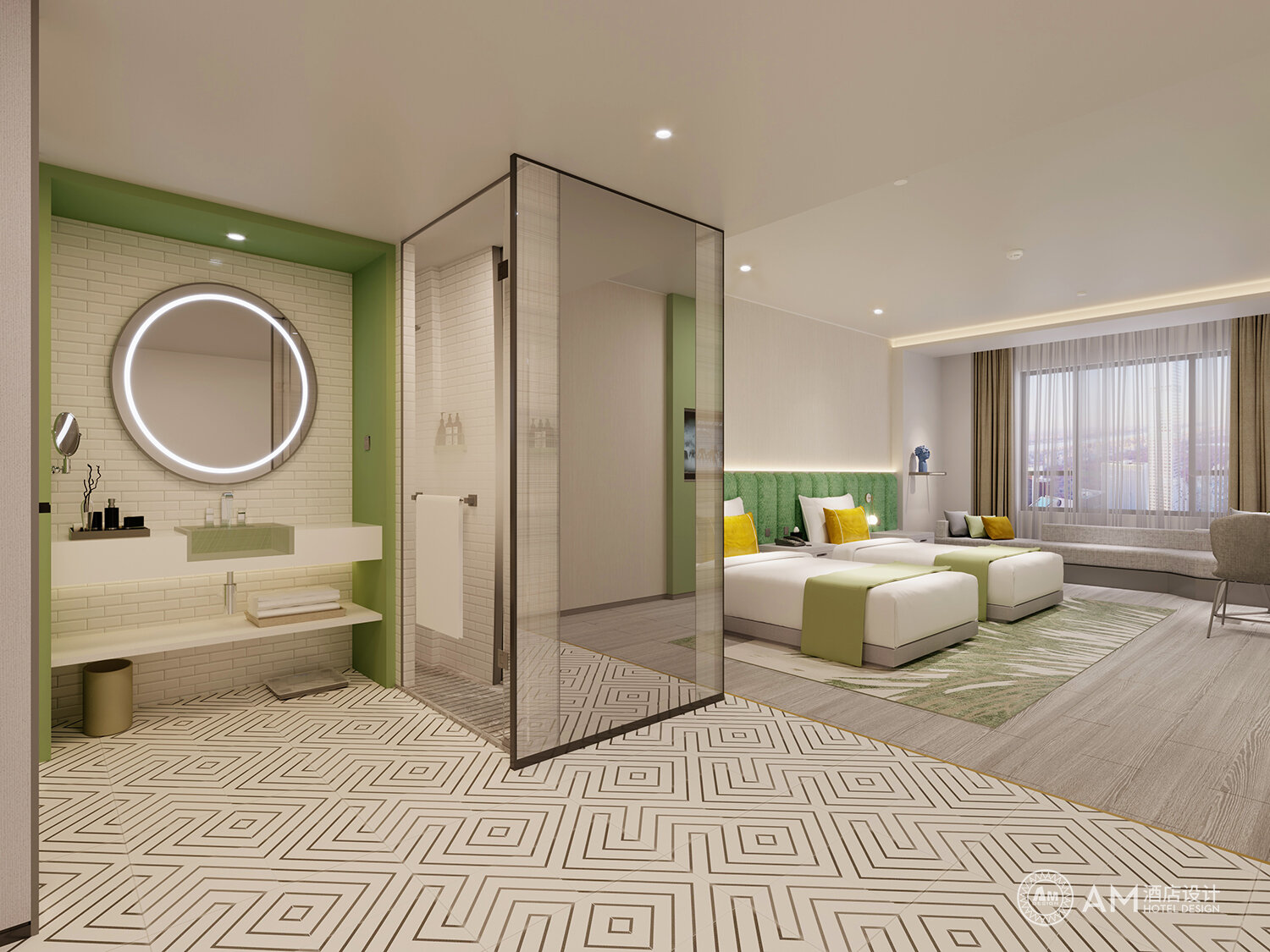 AM DESIGN | Guest room design of Jianguo Hotel, Weinan, Shaanxi
