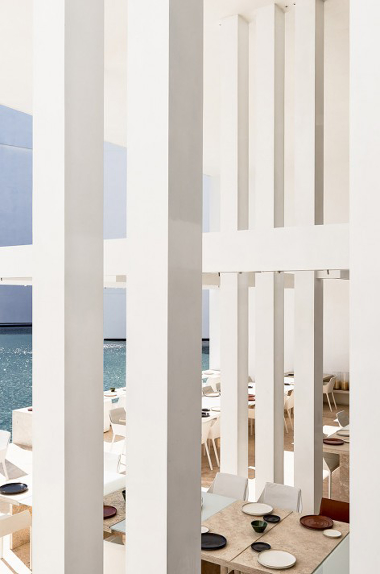 Design of outdoor dining area in Resort Hotel
